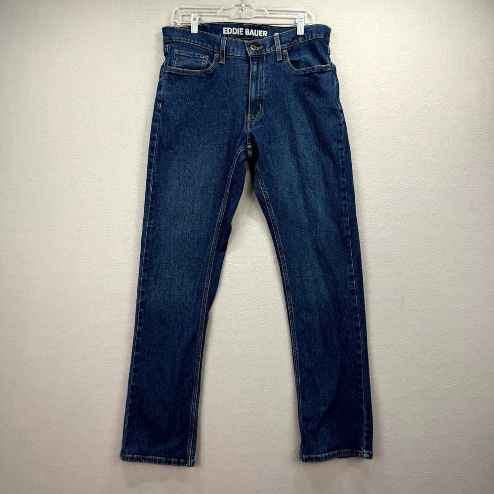 Eddie Bauer Jeans Mens 32x34 Blue Denim Pants Work American Cowboy Straight Fit